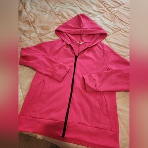 The North Face Large Pink Hooded Zip-Up Sweatshirt